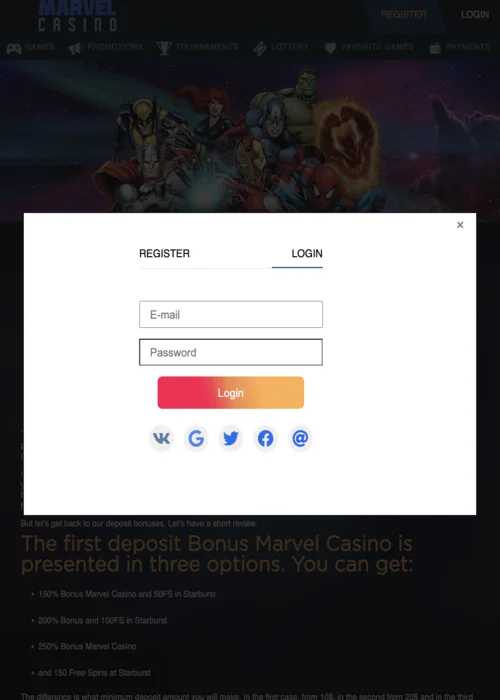 Login Marvel Casino